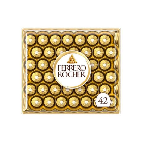 【Christmas Special】Ferrero Rocher Pralines Covered in Milk Chocolate and Nuts Hamper – Box of 42 (525g)