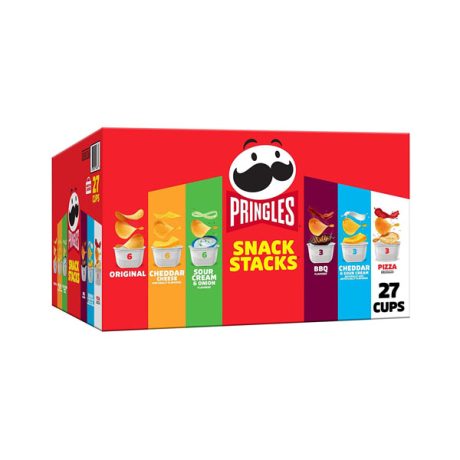 【2024 Flash Sale + Free Shipping】Pringles 19.3 oz Box 6 Flavors Variety Pack Potato Crisps Chips (27 Cups)