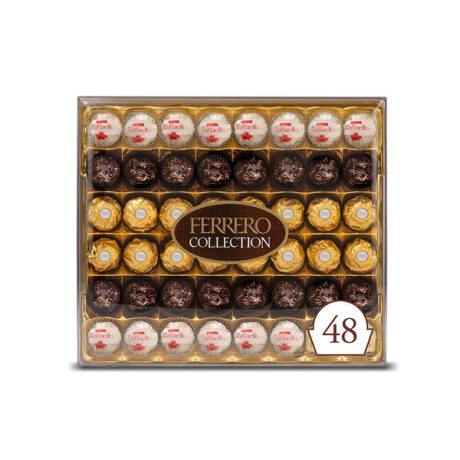 【Christmas Special】Ferrero 18.2 oz, 48 Count Collection Premium Gourmet Assorted Hazelnut Milk Chocolate, Dark Chocolate and Coconut
