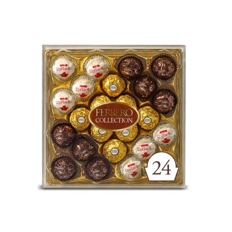 【Christmas Special】Ferrero Collection 9.1 oz, 24 Count Premium Gourmet Assorted Hazelnut Milk Chocolate, Dark Chocolate and Coconut